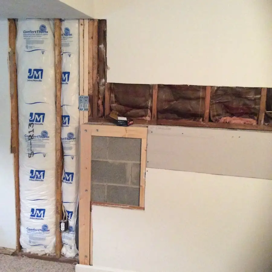 Wall insulation replacement during Basement Flood Cleanup in Oregon